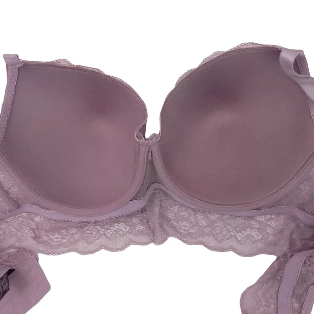 Body Culture Bra Purple 42D 42 D Lace Band Molded Lined Cups Underwire - Picture 9 of 9